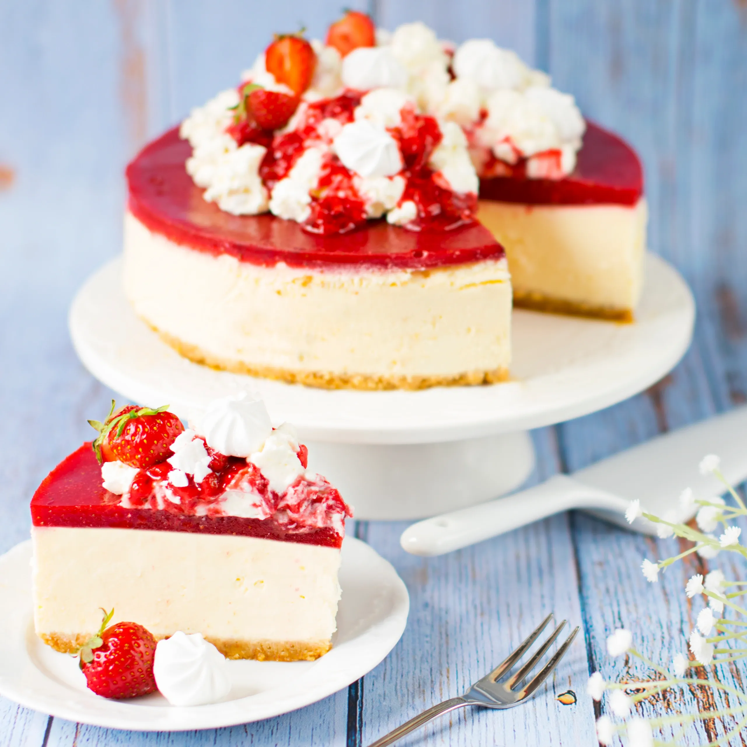 Cheesecake artesanal con frutos rojos